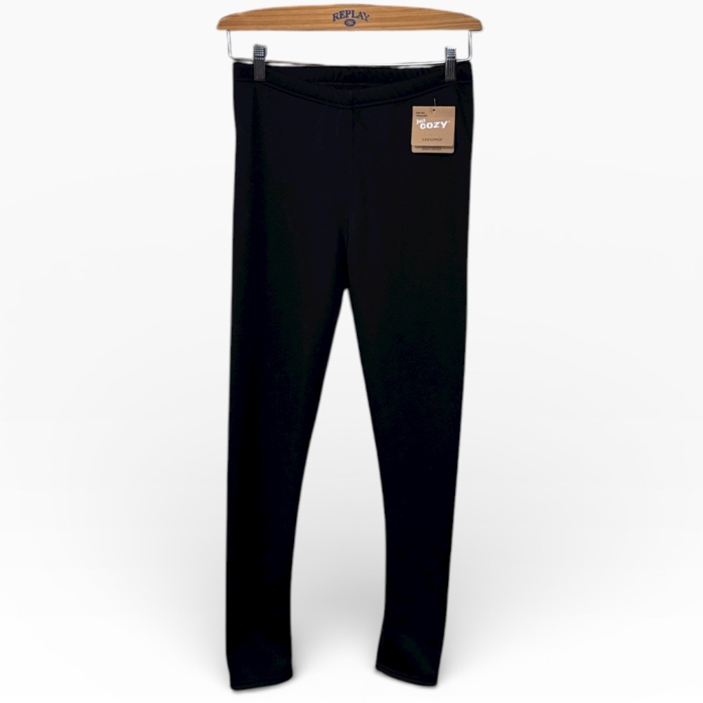 2/$25 Just Cozy Black Fleece Lined Leggings Size M/L